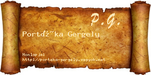 Portéka Gergely névjegykártya